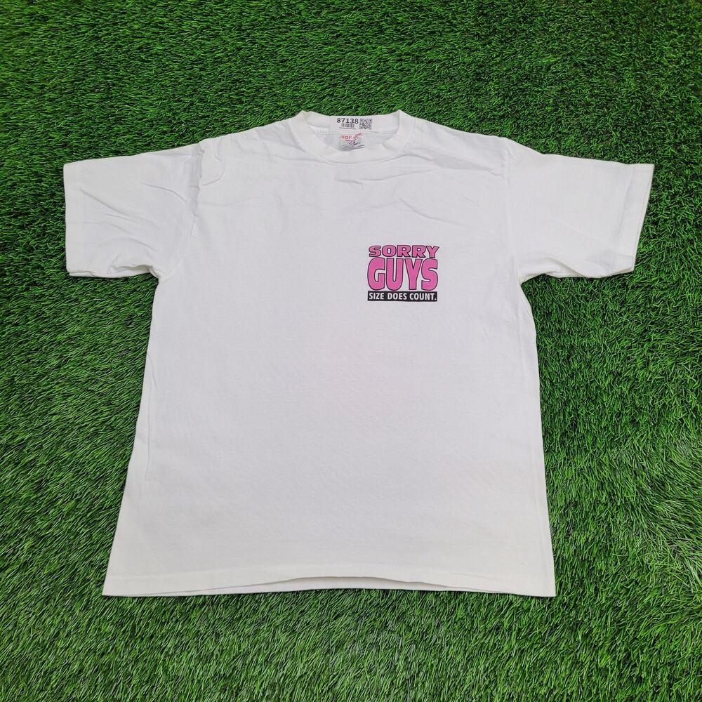 Vintage 90s Funny Naughty Shirt Womens Large 21x26 Size-Does-Counts